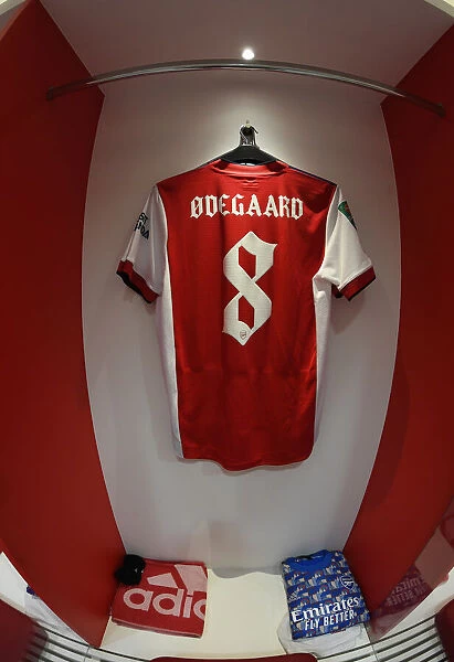 Arsenal's Odegaard Jersey Hangs in Emirates Changing Room Ahead of Arsenal v Liverpool Carabao Cup Clash