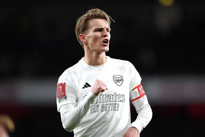 Framed Print : Arsenal's Odegaard Reacts in White: Uniting Against Knife Crime in Emirates FA Cup Clash vs. Liverpool Framed Print : Arsenal's Odegaard Reacts in White: Uniting Against Knife Crime in Emirates FA Cup Clash vs. Liverpool