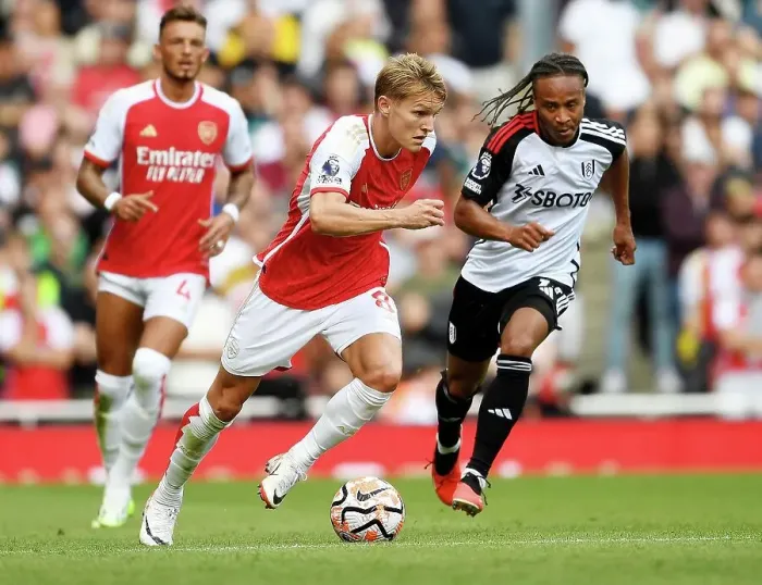 Framed Print : Arsenal's Odegaard Shines: Arsenal FC vs Fulham FC, Premier League 2023-24 Framed Print : Arsenal's Odegaard Shines: Arsenal FC vs Fulham FC, Premier League 2023-24