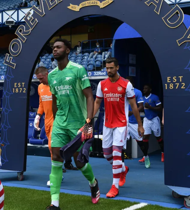 Framed Print : Arsenal's Okonkwo Prepares for Rangers Pre-Season Clash at Ibrox Stadium