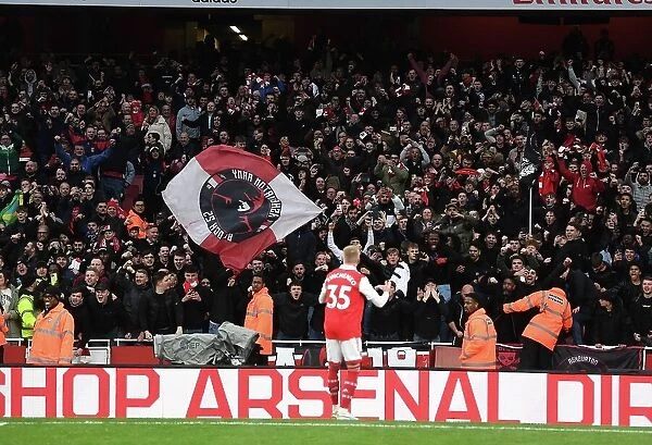 Arsenal's Oleksandr Zinchenko Celebrates Win Against AFC Bournemouth in the Premier League