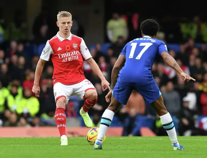 Framed Print : Arsenal's Oleksandr Zinchenko Faces Off Against Chelsea in the Premier League Framed Print : Arsenal's Oleksandr Zinchenko Faces Off Against Chelsea in the Premier League