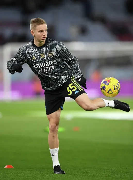 Framed Print : Arsenal's Oleksandr Zinchenko Gears Up for Aston Villa Clash in Premier League (2023-24)