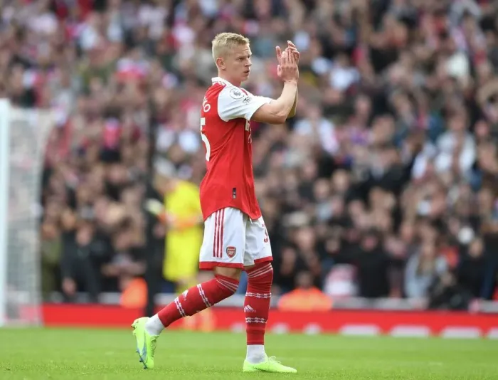 Framed Print : Arsenal's Oleksandr Zinchenko Salutes Fans Amidst Intense Arsenal v Tottenham Rivalry (2022-23) Framed Print : Arsenal's Oleksandr Zinchenko Salutes Fans Amidst Intense Arsenal v Tottenham Rivalry (2022-23)