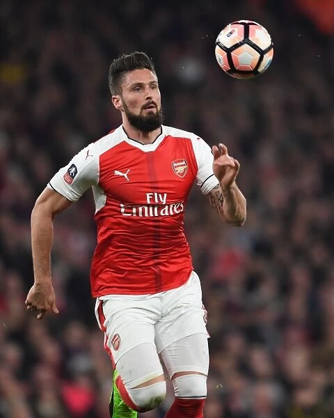 Arsenal's Olivier Giroud in Action: FA Cup Quarter-Final Battle against Lincoln City
