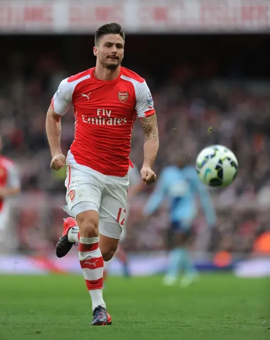 Framed Print : Arsenal's Olivier Giroud in Action during the Arsenal vs. West Ham United Premier League 2014 / 15 Match