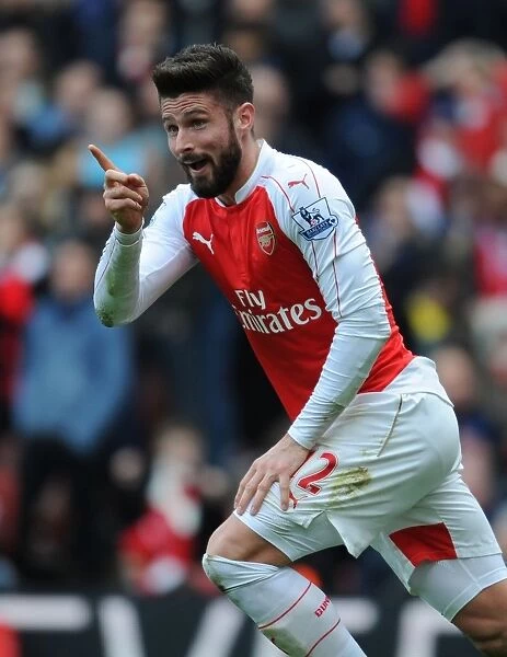 Arsenal's Olivier Giroud in Action against Leicester City - Premier League 2015-16