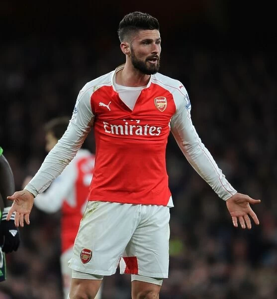 Arsenal's Olivier Giroud in Action during the Premier League Clash against Southampton (2015-16)