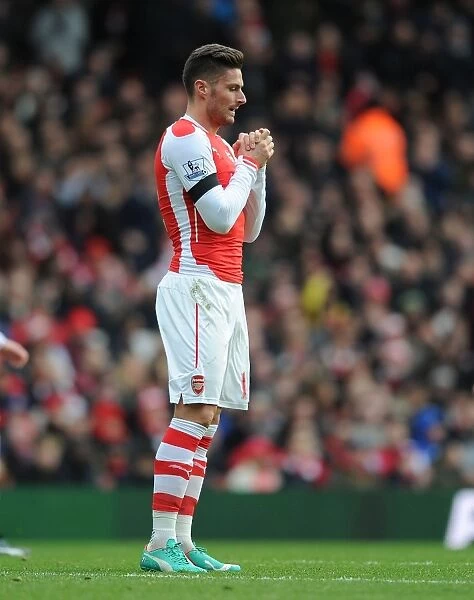 Arsenal's Olivier Giroud in Action Against Stoke City - Premier League 2014-15