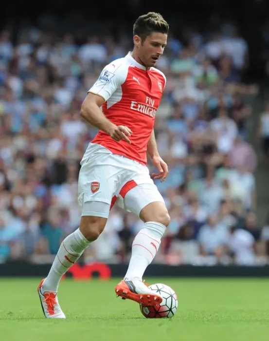 Framed Print : Arsenal's Olivier Giroud in Action Against West Ham United (2015-16)