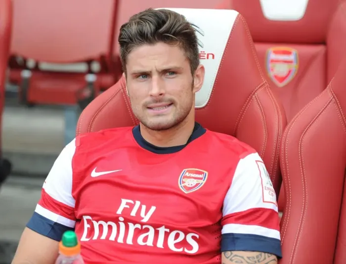Framed Print : Arsenal's Olivier Giroud Celebrates at Emirates Cup 2013: Arsenal vs Galatasaray