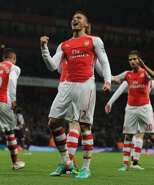 Arsenal's Olivier Giroud Celebrates Goal Against Newcastle United in 2014 / 15 Premier League