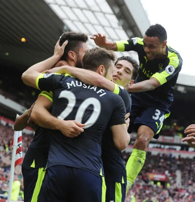 Framed Print : Arsenal's Olivier Giroud Scores Third Goal vs. Sunderland in 2016-17 Premier League Framed Print : Arsenal's Olivier Giroud Scores Third Goal vs. Sunderland in 2016-17 Premier League