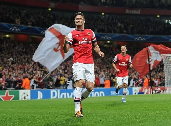 Arsenal's Olivier Giroud Scores Second Goal vs. SSC Napoli in 2013-14 UEFA Champions League