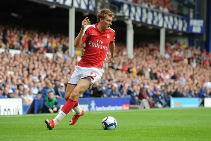 Framed Print : Arsenal's Onslaught: Bendtner's Brilliant Performance Leads Arsenal to a 1-6 Victory over Everton in the Premier League
