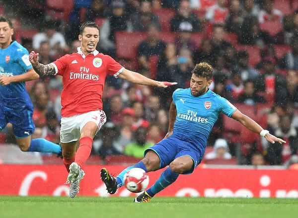 Arsenal's Oxlade-Chamberlain Clashes with Benfica's Grimaldo in Emirates Cup Showdown