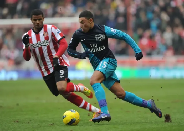 Framed Print : Arsenal's Oxlade-Chamberlain Scores Brace: Arsenal's 2-1 Victory Over Sunderland (Premier League, 2012) Framed Print : Arsenal's Oxlade-Chamberlain Scores Brace: Arsenal's 2-1 Victory Over Sunderland (Premier League, 2012)