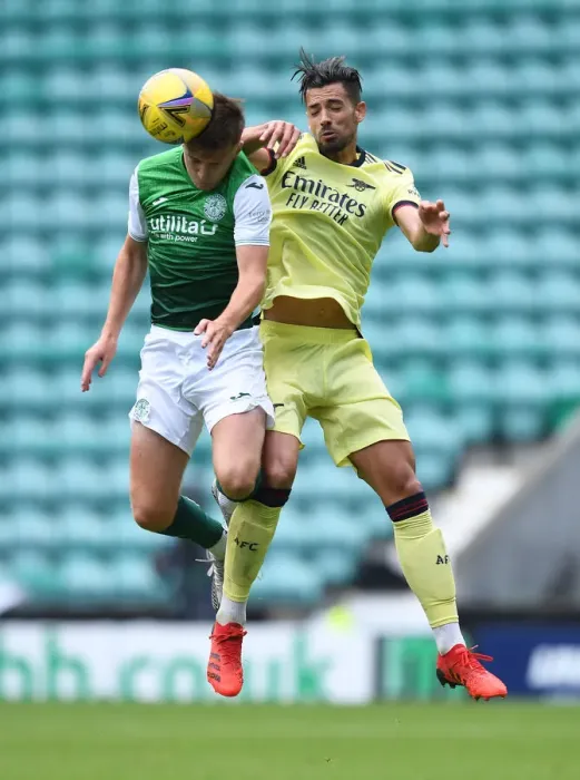 Framed Print : Arsenal's Pablo Mari in Action during Hibernian Friendly Framed Print : Arsenal's Pablo Mari in Action during Hibernian Friendly