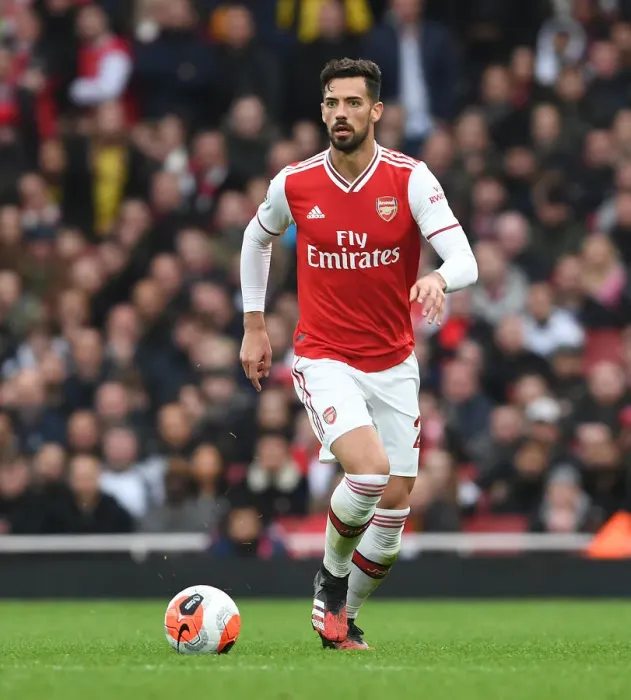 Framed Print : Arsenal's Pablo Mari in Action during Premier League Clash against West Ham United