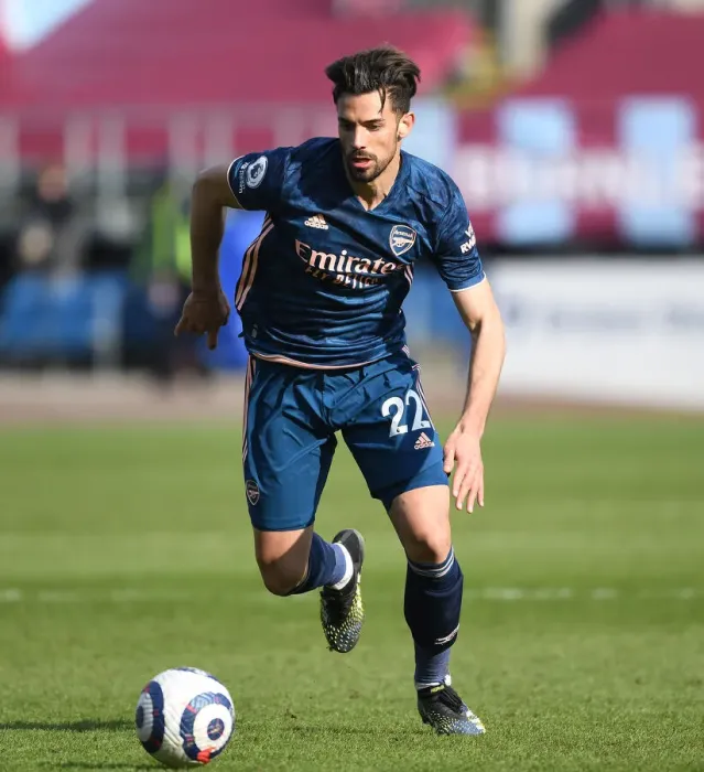 Framed Print : Arsenal's Pablo Mari in Action at Empty Turf Moor: Burnley vs Arsenal, Premier League 2021