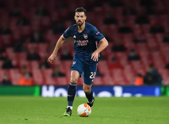 Framed Print : Arsenal's Pablo Mari in Action during UEFA Europa League Match against Rapid Wien