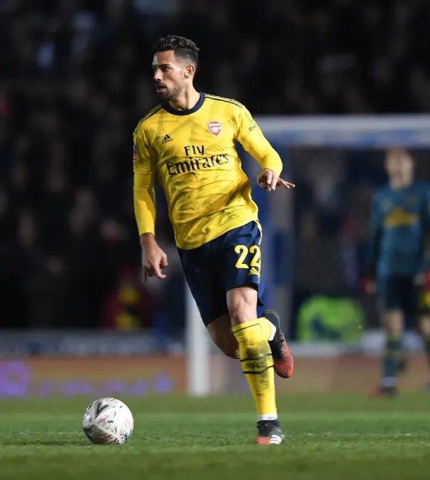Framed Print : Arsenal's Pablo Mari in FA Cup Action: Portsmouth vs Arsenal (2020)