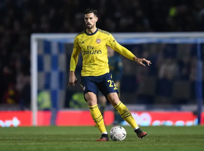 Framed Print : Arsenal's Pablo Mari in FA Cup Fifth Round Action against Portsmouth Framed Print : Arsenal's Pablo Mari in FA Cup Fifth Round Action against Portsmouth
