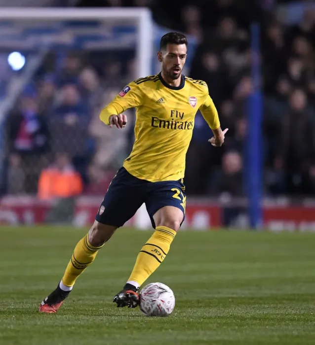 Framed Print : Arsenal's Pablo Mari in FA Cup Fifth Round Clash Against Portsmouth
