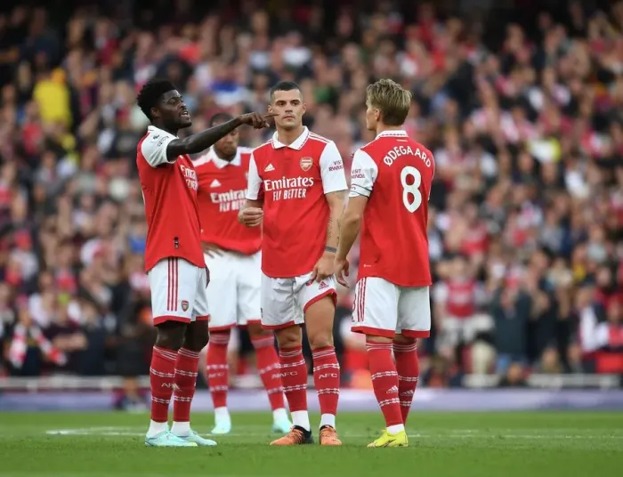 Framed Print : Arsenal's Partey, Xhaka, and Odegaard: United Front Against Liverpool in 2022-23 Premier League Framed Print : Arsenal's Partey, Xhaka, and Odegaard: United Front Against Liverpool in 2022-23 Premier League