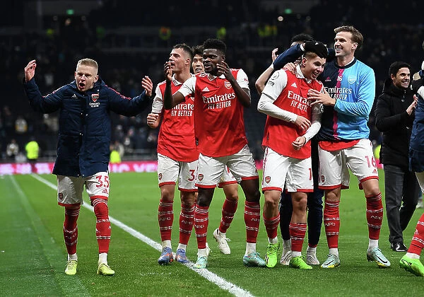 Arsenal's Partey and Zinchenko Celebrate Premier League Victory over Tottenham
