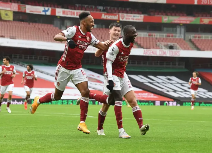 Framed Print : Arsenal's Pepe and Aubameyang Celebrate Goals Against Sheffield United in Empty Emirates Stadium Framed Print : Arsenal's Pepe and Aubameyang Celebrate Goals Against Sheffield United in Empty Emirates Stadium