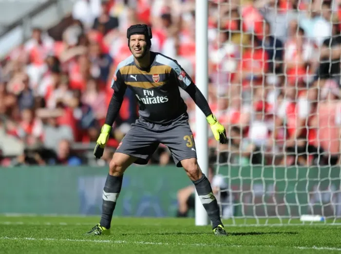 Framed Print : Arsenal's Petr Cech in Action at the 2015-16 FA Community Shield: Arsenal vs. Chelsea Framed Print : Arsenal's Petr Cech in Action at the 2015-16 FA Community Shield: Arsenal vs. Chelsea