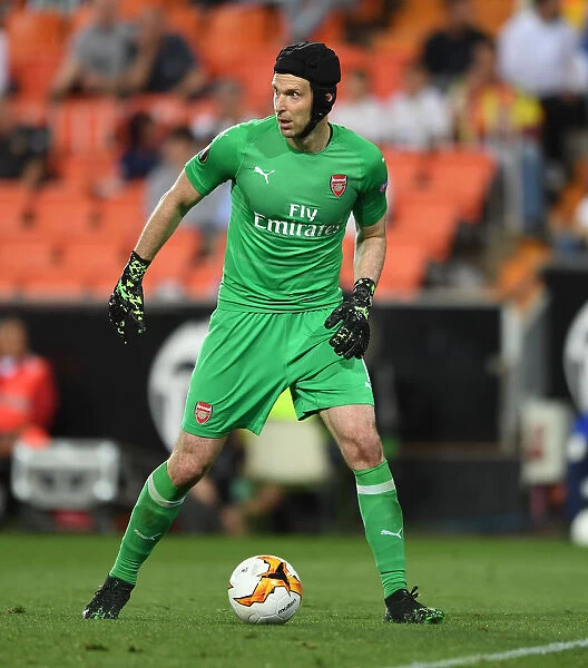 Arsenal's Petr Cech in Action during the 2019 UEFA Europa League Semi-Final Second Leg against Valencia