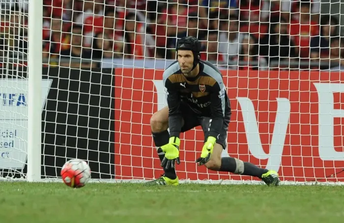 Framed Print : Arsenal's Petr Cech in Action: Arsenal vs. Everton, Barclays Asia Trophy 2015-16