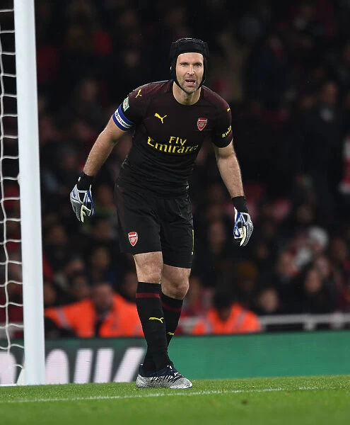 Arsenal's Petr Cech in Action against Blackpool in Carabao Cup