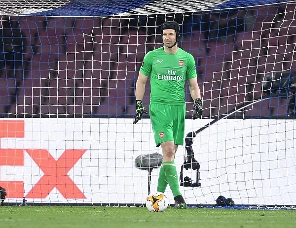 Arsenal's Petr Cech in Action at Napoli's Stadio San Paolo - UEFA Europa League Quarterfinals 2019