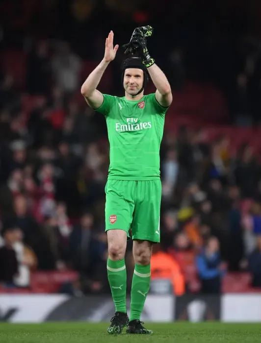 Framed Print : Arsenal's Petr Cech Applauding Fans after Europa League Semi-Final First Leg vs Valencia