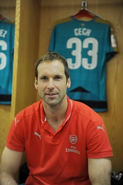 Arsenal's Petr Cech in the Calm Before the Storm: Arsenal v Olympique Lyonnais, Emirates Cup 2015 / 16