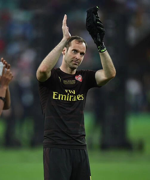 Arsenal's Petr Cech Celebrates Europa League Victory over Chelsea in Baku