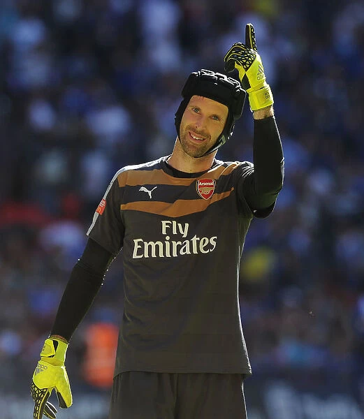 Arsenal's Petr Cech Celebrates FA Community Shield Victory Over Chelsea