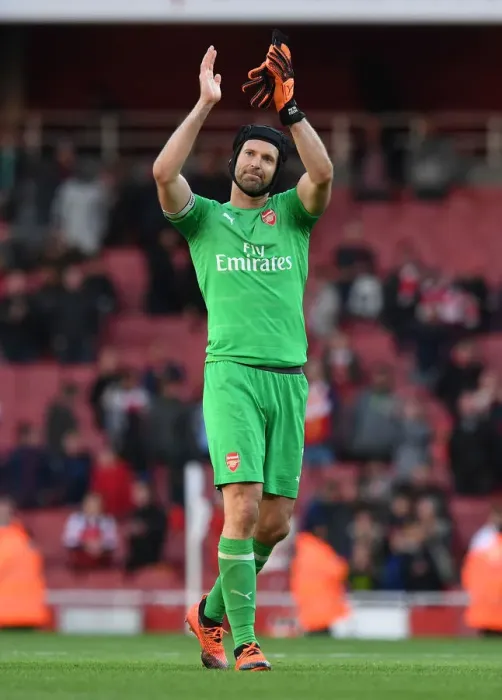 Framed Print : Arsenal's Petr Cech Celebrates with Fans after Arsenal v Everton Victory (2018-19)