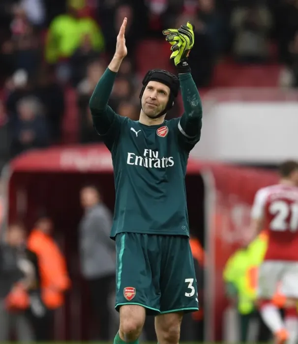 Framed Print : Arsenal's Petr Cech Celebrates with Fans after Arsenal v Watford Match Framed Print : Arsenal's Petr Cech Celebrates with Fans after Arsenal v Watford Match