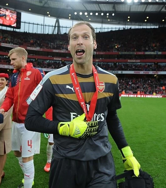 Arsenal's Petr Cech in Deep Thought After Arsenal vs. Wolfsburg Emirates Cup Match