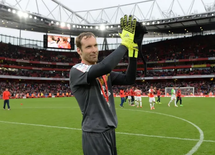 Framed Print : Arsenal's Petr Cech in Deep Thought After Arsenal vs. VfL Wolfsburg - Emirates Cup 2015 / 16