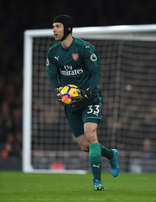 Framed Print : Arsenal's Petr Cech Faces Liverpool in Thrilling Showdown (2017-18), Emirates Stadium