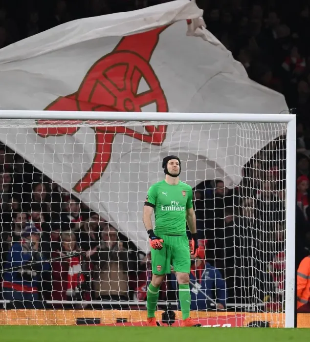 Framed Print : Arsenal's Petr Cech Focuses in FA Cup Clash Against Manchester United Framed Print : Arsenal's Petr Cech Focuses in FA Cup Clash Against Manchester United