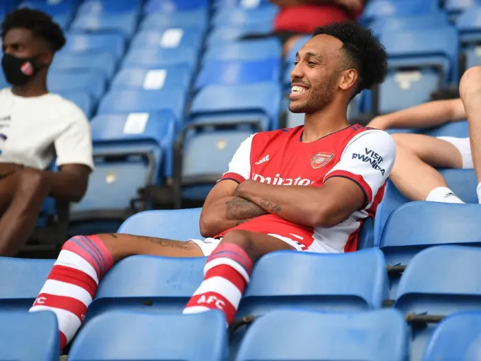 Framed Print : Arsenal's Pierre-Emerick Aubameyang in Action against Rangers in Glasgow Pre-Season Friendly