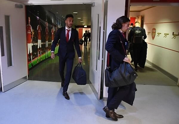 Arsenal's Pierre-Emerick Aubameyang Arrives at Emirates Stadium Before Arsenal v Everton, Premier League 2018