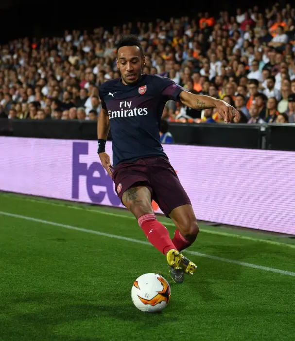 Framed Print : Arsenal's Pierre-Emerick Aubameyang in UEFA Europa League Semi-Final Clash against Valencia