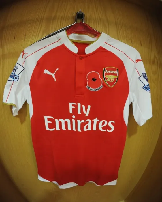 Framed Print : Arsenal's Poppy Shirts in Arsenal Home Changing Room Before Arsenal vs. Tottenham, 2015-16 Framed Print : Arsenal's Poppy Shirts in Arsenal Home Changing Room Before Arsenal vs. Tottenham, 2015-16